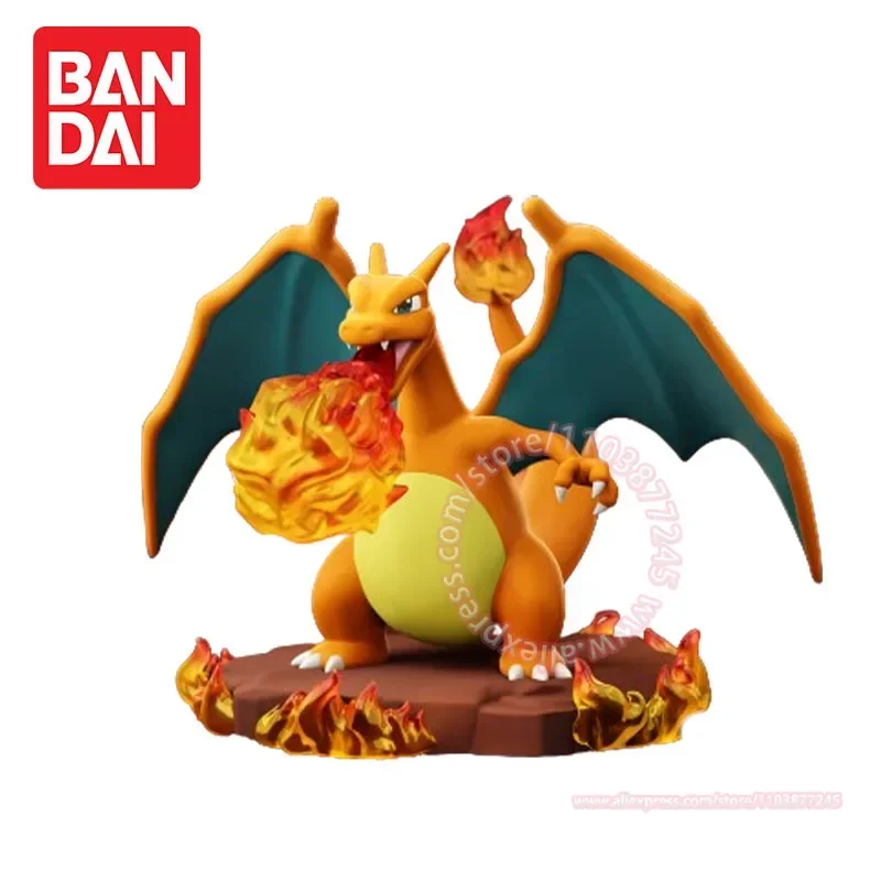 BANDAI Pokemon Hand Model Decisive Moment Series Children's Toy Desktop Decoration Birthday Present Dragonite Charizard Lapras