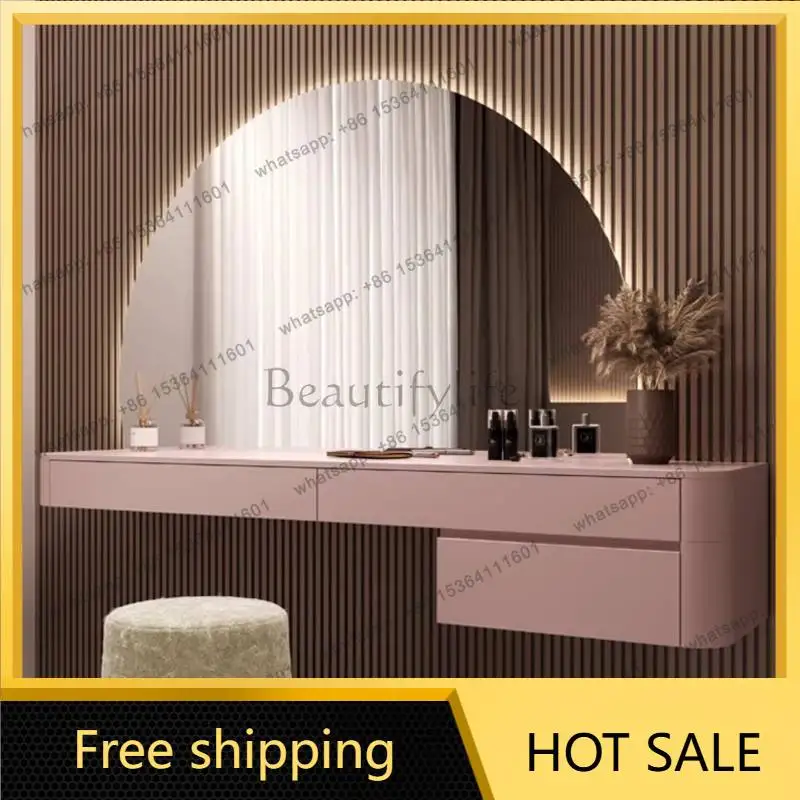 zj.Minimalist Simple Makeup Table Natural Nordic Lounges Bedroom Dressing Table Drawers Mirror Coiffeuse Chambre Furniture For H