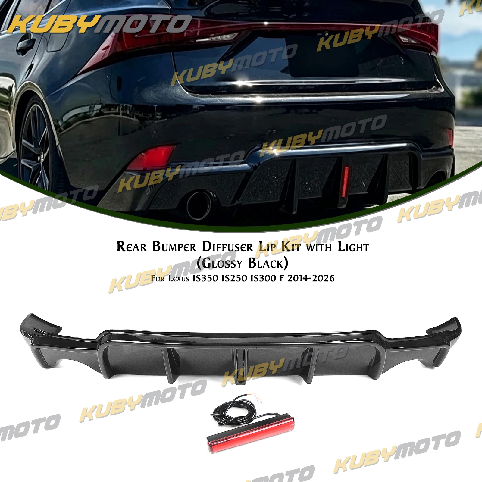 Rear Bumper Diffuser Lip For Lexus IS250 IS350 All 4 Door Models 2013-2016 Boot Bracket Tail Spoiler Lower Splitter Cover Kit