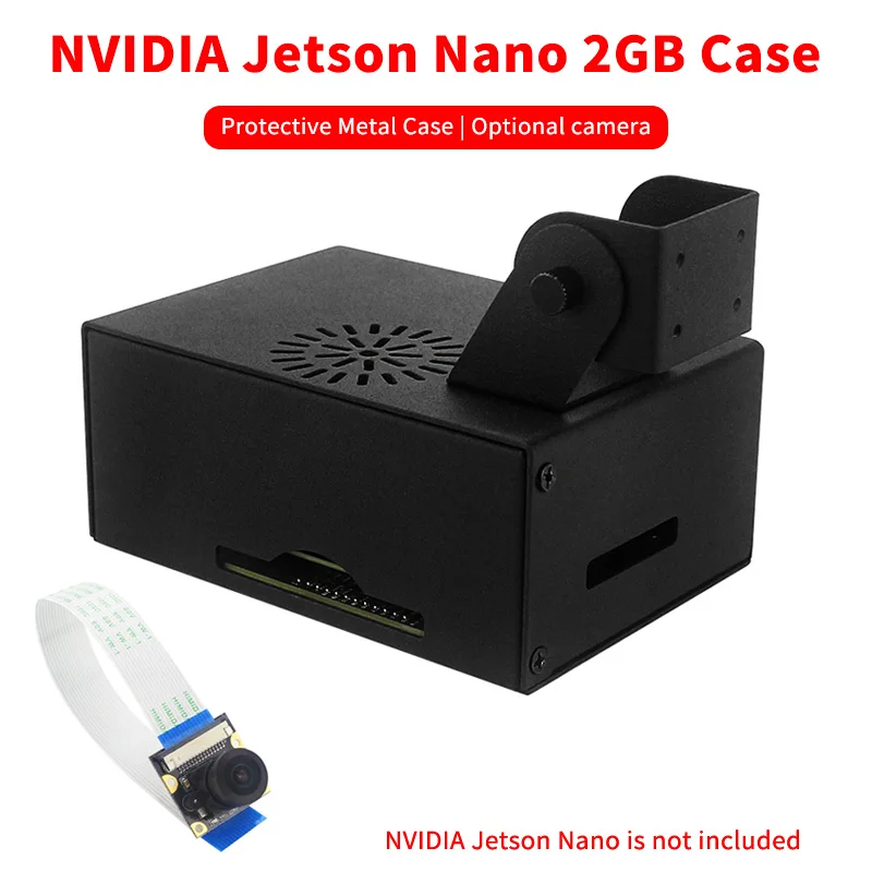 NVIDIA Jetson Nano 2GB Metal Case Mini PC Chassis with Camera Holder Holes Optional 77° 160° Camera for Jetson Nano Board