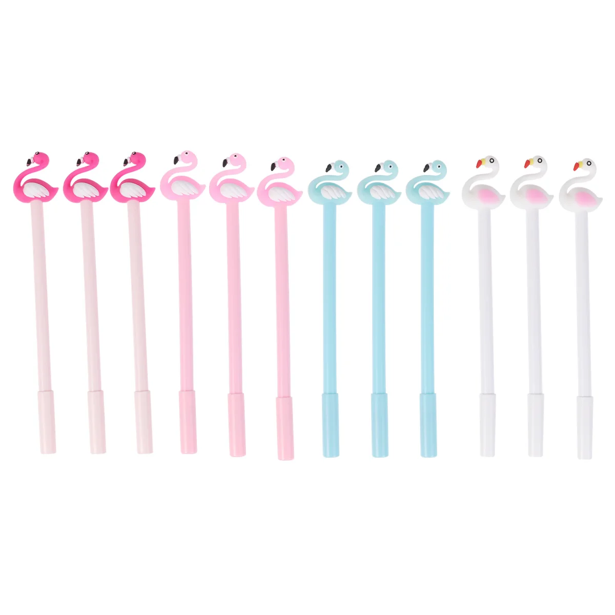 12 Pcs Flamingo Gel Pen Student Office Accessories Accessory Stationery Black Ink Writing Cute