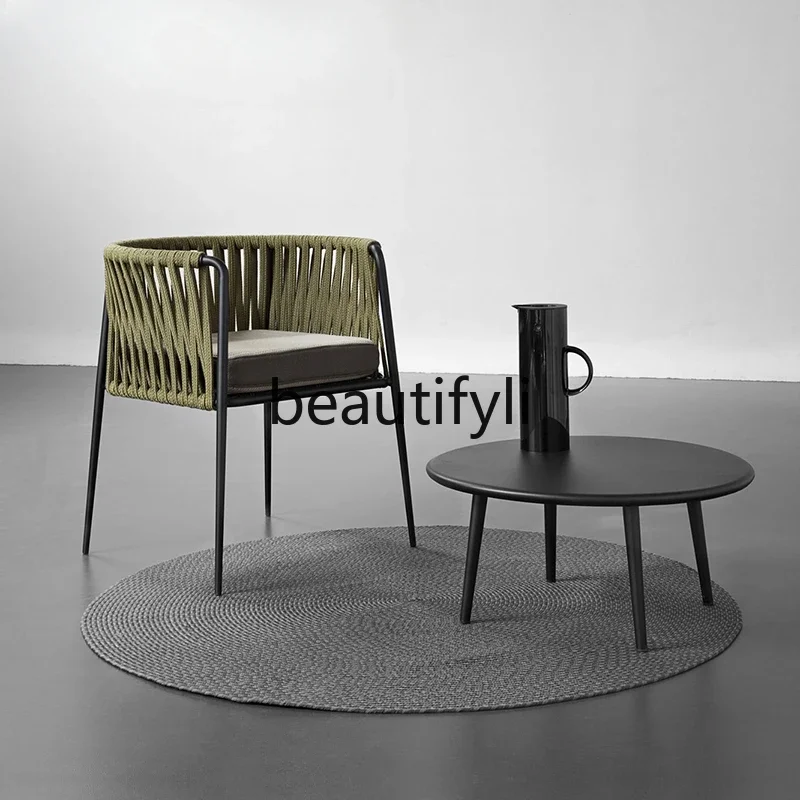 Outdoor table creative small table and chairs three-piece coffee table modern simple rattan chair