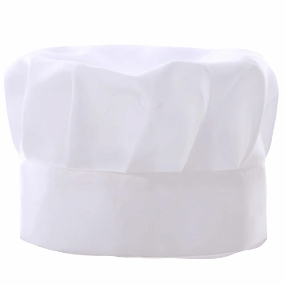 

Waitress White Chef Hat Hundred Fold Mushroom Shape Work Hat Flat Top Cook Cap Restaurant
