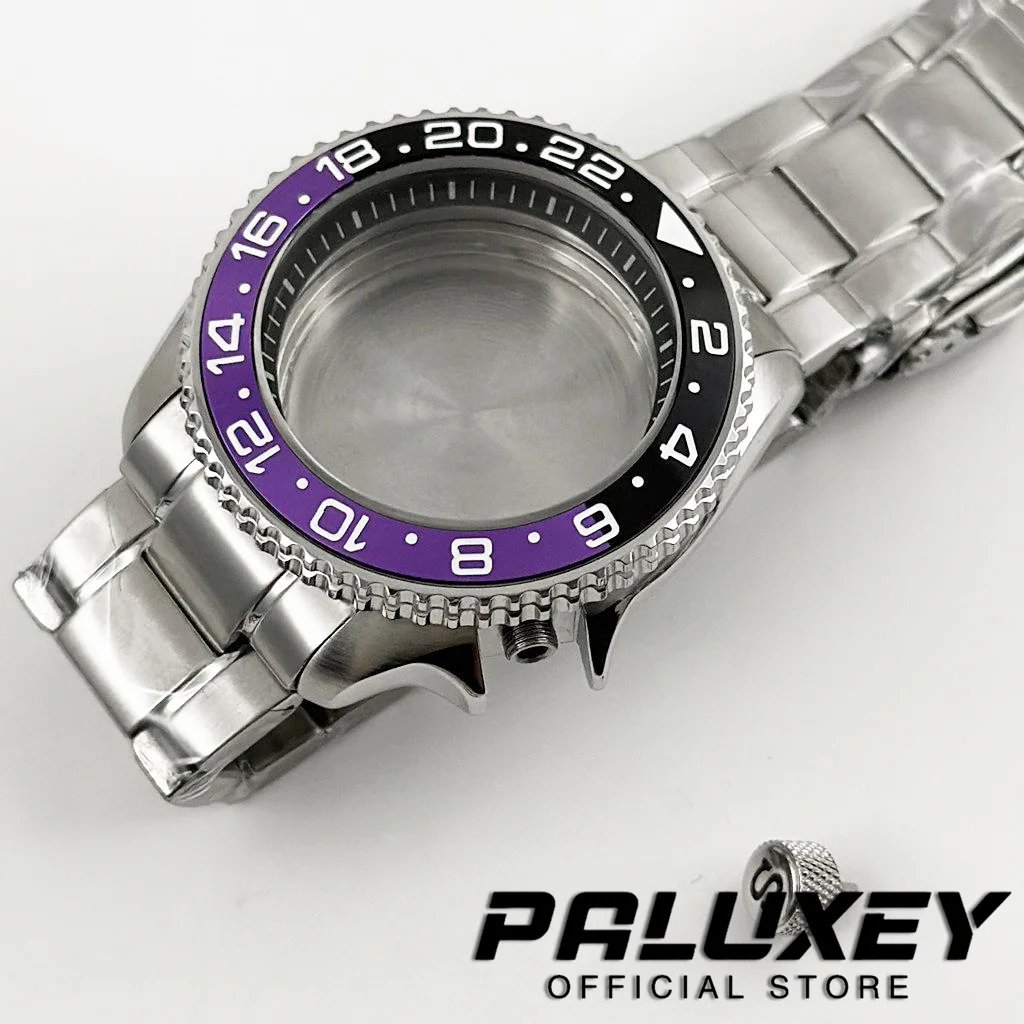 42 مللي متر 007 NH35 SKX ساعة حافظة أسود أرجواني GMT الحافة مع سوار S تاج ل NH34 NH35 NH36 NH38 NH70 NH72 حركة 28.5 مللي متر الطلب