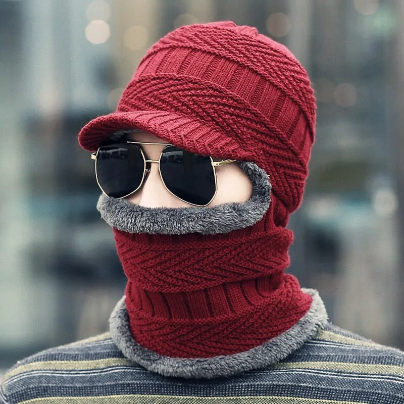 Winter Hat for Men Skullies Beanies Hats Winter Beanies for Men Women Wool Scarf Cap Balaclava Mask Bonnet Knitted Hat for Women