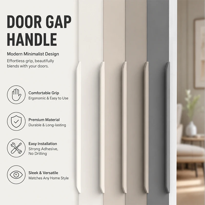 1pcs Long Invisible Cabinet Handle Hidden Wardrobe Door Pull Modern Minimalist Drawer Cupboard Gap Edge Handle