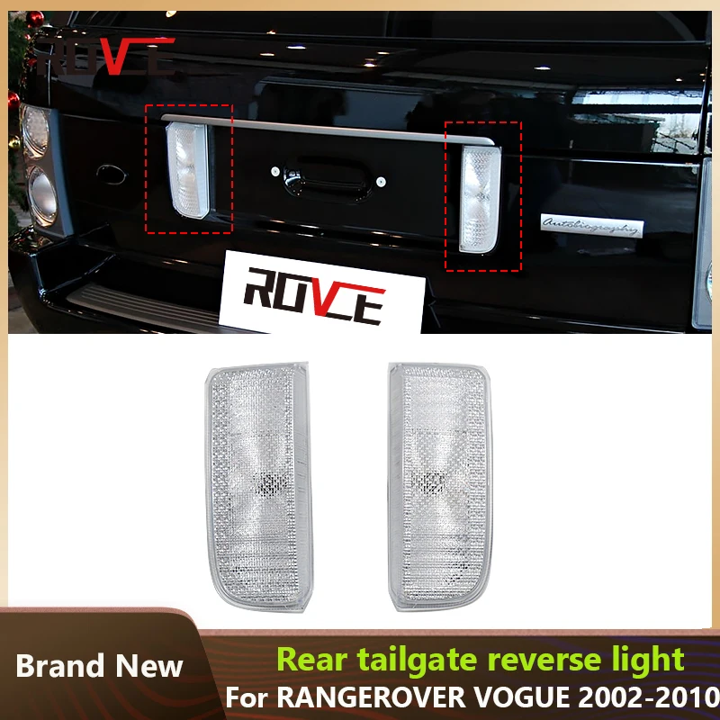 ROVCE Rear Bumper Backup Reverse Lights Reversing License Plate Lamp For Range Rover Vogue 2002-2010 L322 Car Accessories