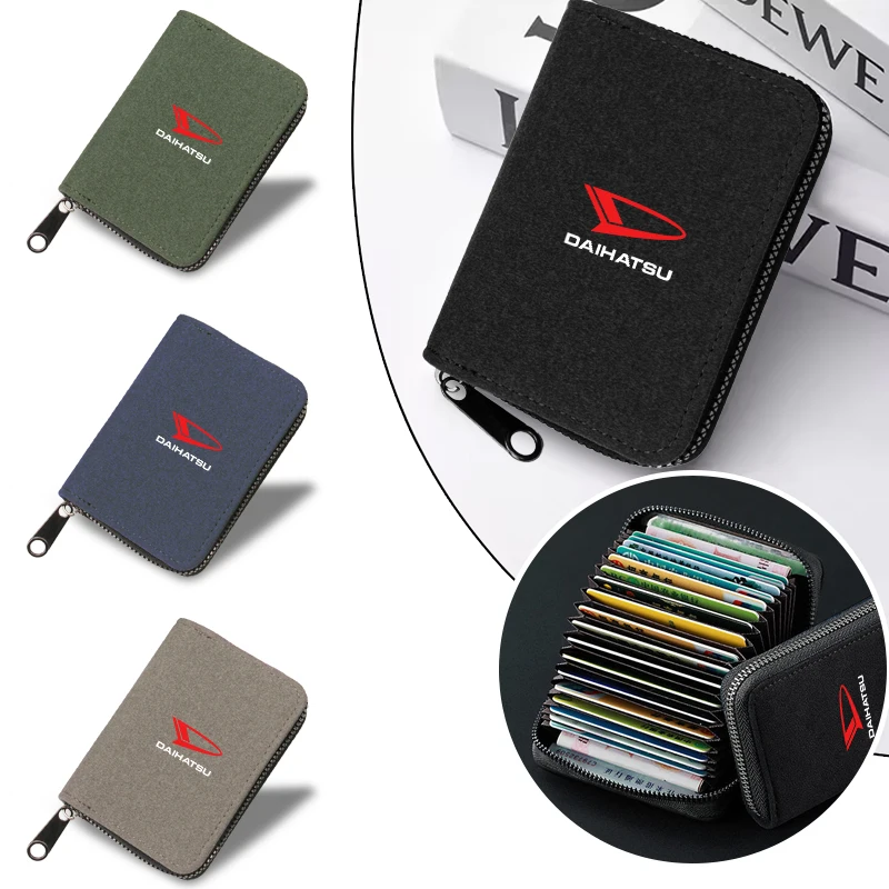 Car Styling Card Holder Wallet Coin Purse Driver's License Organizer For Daihatsu Terios Sirion Mira Materia Rocky YRV Feroza Ch