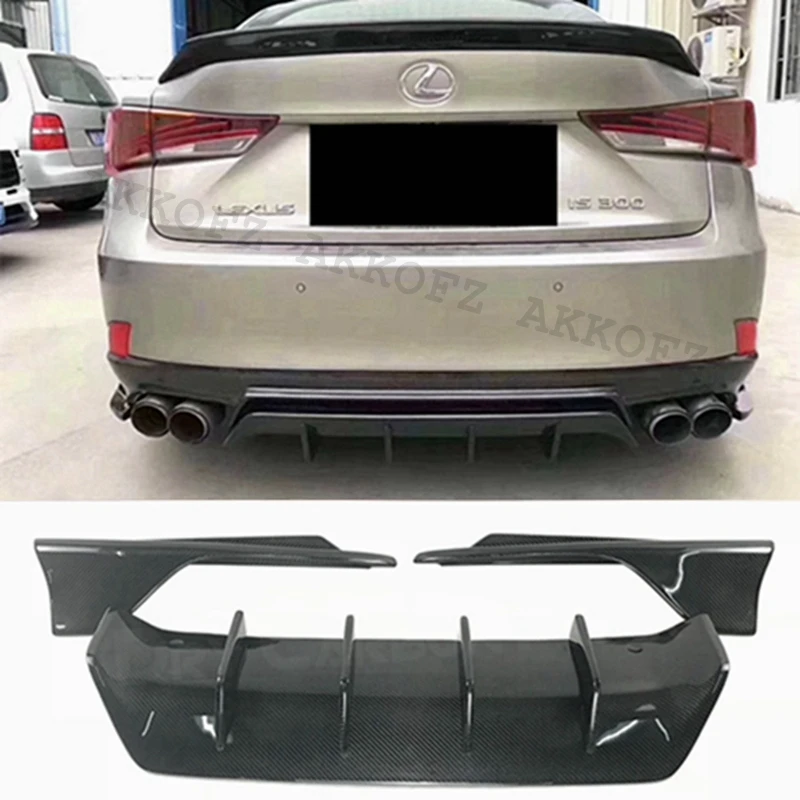 For Lexus IS IS200t IS250 IS350 IS300 F Sport Sedan 2016-2019 4 Door Rear Diffuser Lip Bumper Carbon Fiber Tow Splitter Spoiler