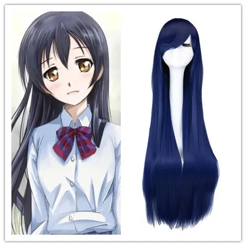 LoL Ahri Dark Blue Wig League of Legends Cosplay Wig Anime 100 Cm Long Straight Navy Synthetic Hair Wigs Peruca Pelucas