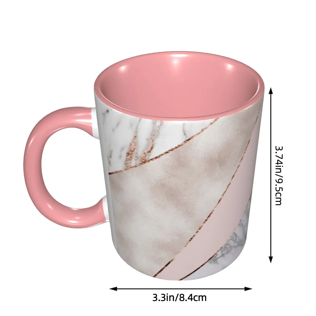 Spliced Mixed Rose Gold Marbl Mug Funny Ceramic Coffee Cups Tea Mugs Milk Cup Drinkware Gift for Friends DIY Custom