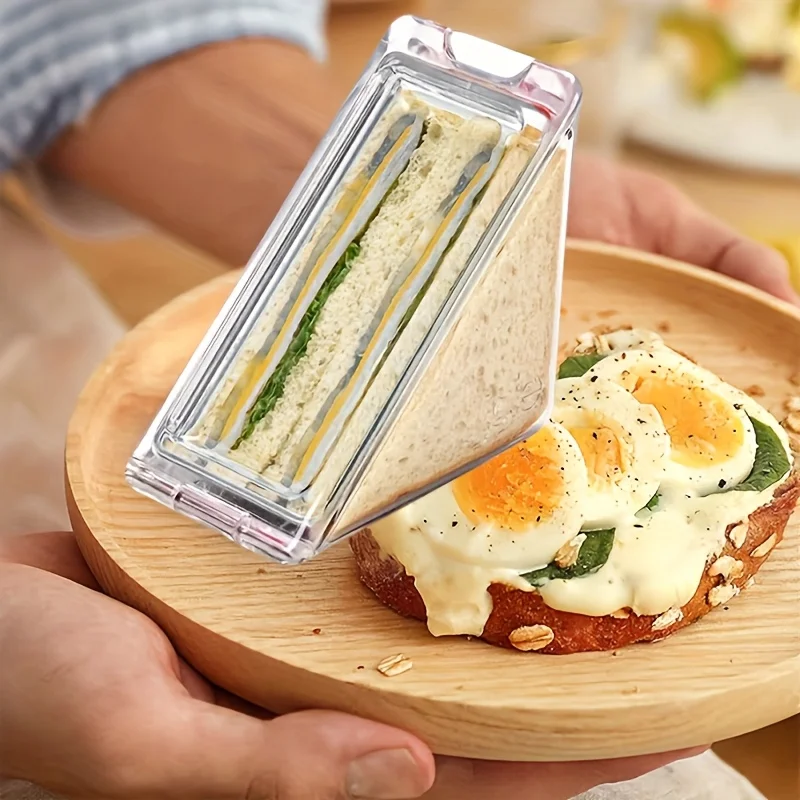 

Sandwich Container Transparent Reusable Flip Lid Food Storage Box Suit for Picnics Office Meals Graduation Season Tableware