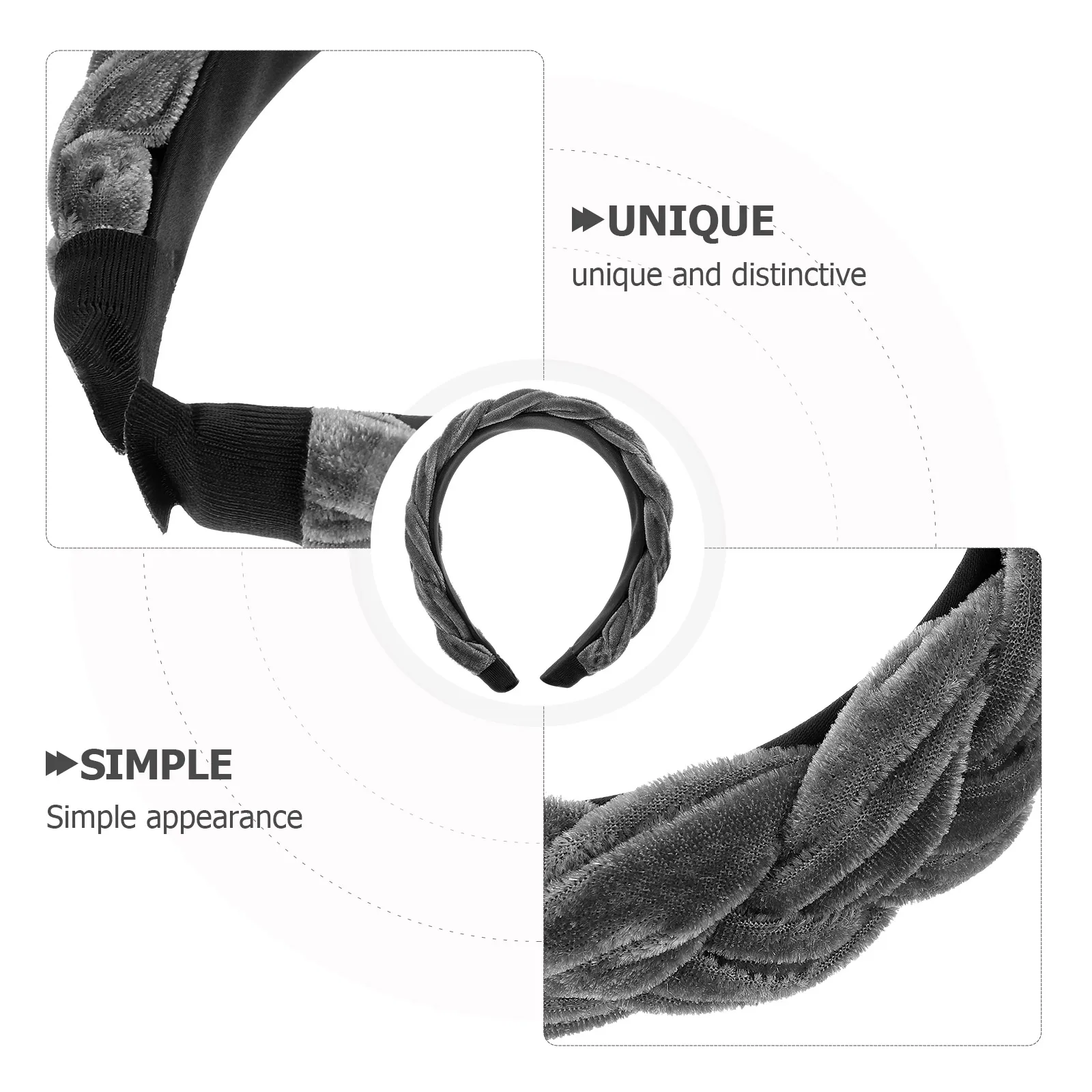 

Hoop For Women Braided Flannelette Cross Design Accessory Cross Hair Hoop Lightweight Lady Hair Ring Black