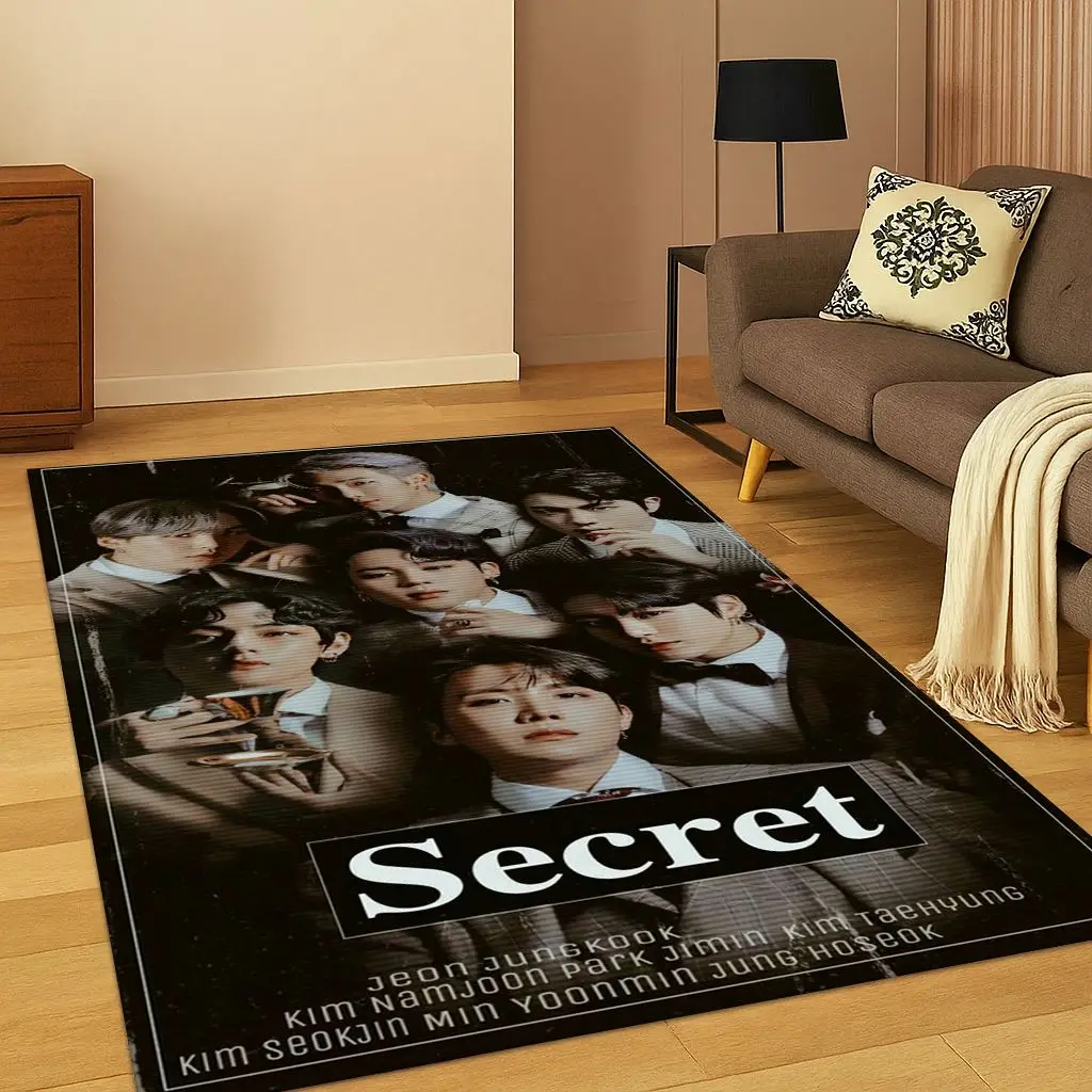 Kpop Star B-BTS Kim JIN SUGA V السجاد البساط لغرفة النوم غرفة المعيشة أريكة المنزل ممسحة ديكور المنزل ، منطقة البساط سجادة أرضية غير قابلة للانزلاق هدية #6