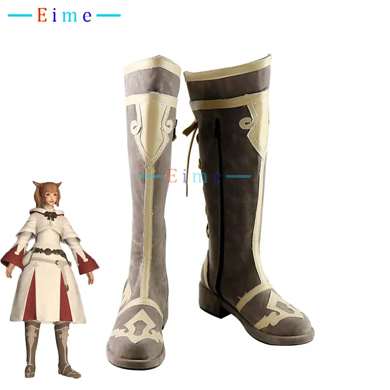 

Игра FF14 White Mage, обувь для косплея, аксессуары для аниме, карнавальные ботинки на Хэллоуин, обувь из искусственной кожи, реквизит для косплея, индивидуальный заказ