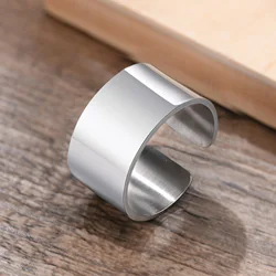 Vnox 6/8/11.5mm Ring for Men, Waterproof Never Fade Stainless Steel Finger Band, Reszibale Plain Classic Basic Punk Ring