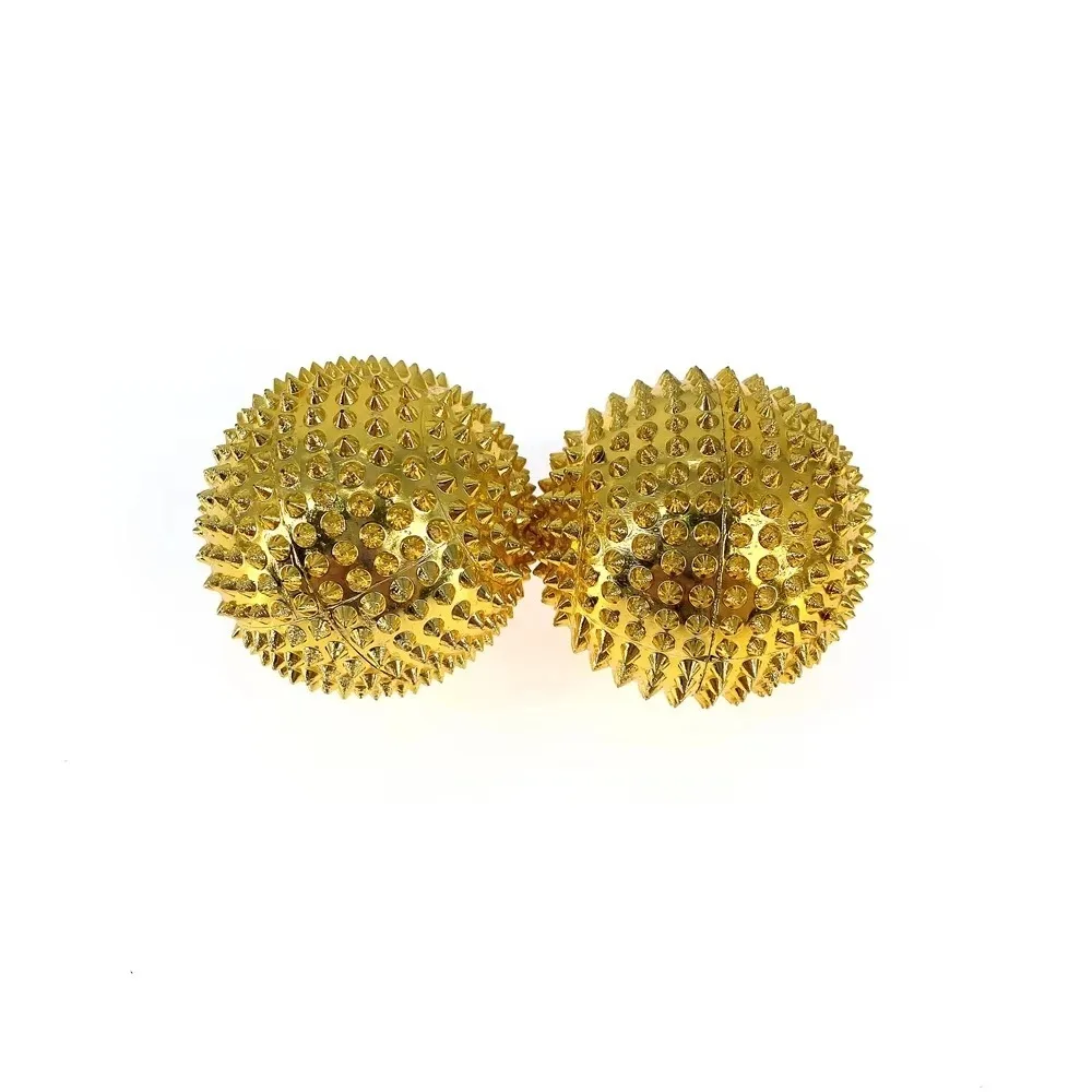 2Pcs ABS Hard Material Magnetic Massage Ball Spiky Surface Built-in Magnet Spiky Hand Roller Acupoint Massage Ball