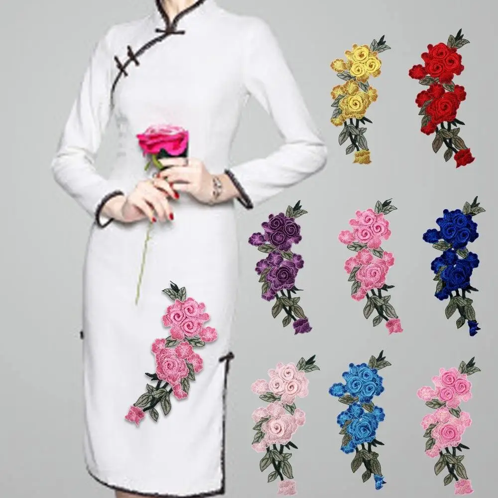 

Jacket Sew On Embroidered 3D Flower Applique Jeans Decor Patch