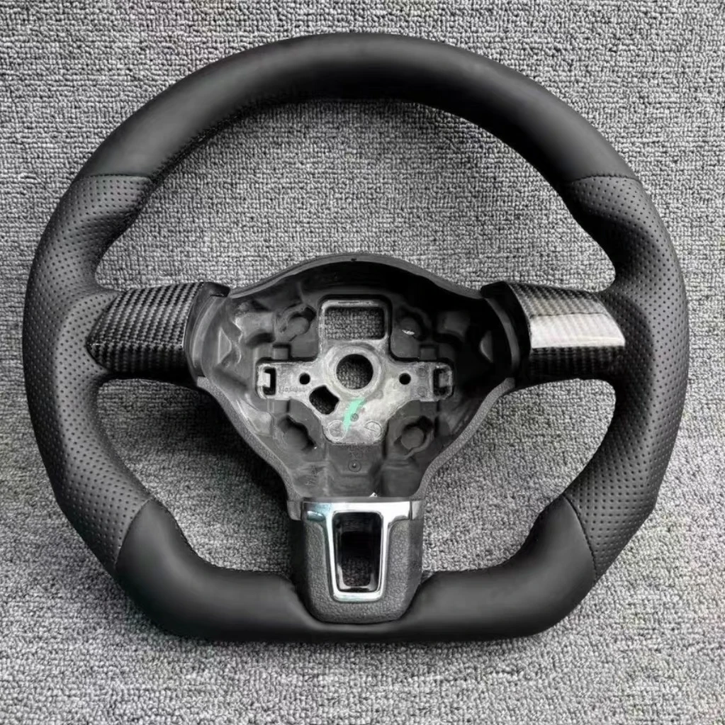 

Перфорированный кожаный руль из углеродного волокна для VW Golf 6 MK6-2013 Polo GTI Passat R-Line