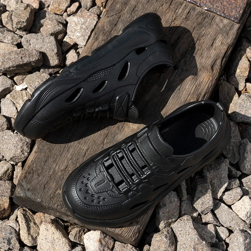 Zapatillas deportivas de verano al aire libre para hombre, suela gruesa Eva, antideslizantes, antiolor, transpirables, zapatos de playa, modelos de pareja, sandalias de jardín