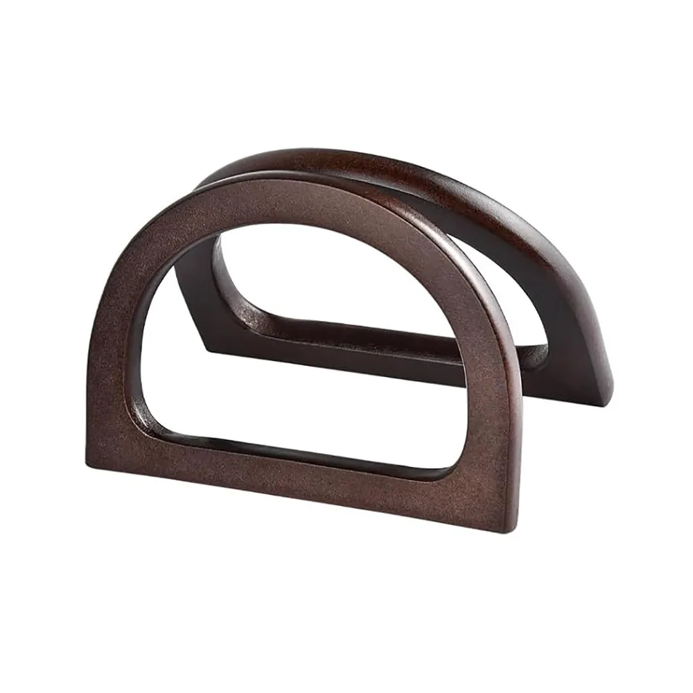 Handcraft Wooden Handbag Handles D-shaped DIY Purse Handles Replacement Purse Strap