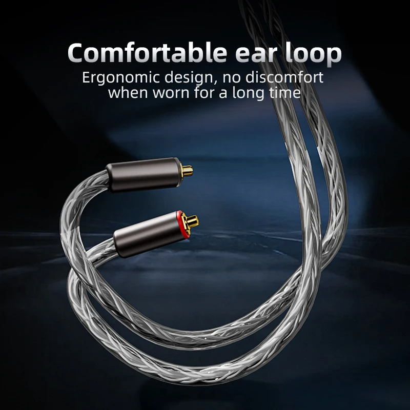 CYKO 하이파이 오디오 이어폰 와이어 16 코어 실버 도금 OCC iem 케이블, MMCX 2 핀 4.4mm 3.5mm aux 잭, 캐럿 탕주 Fudu HOLA 제로용