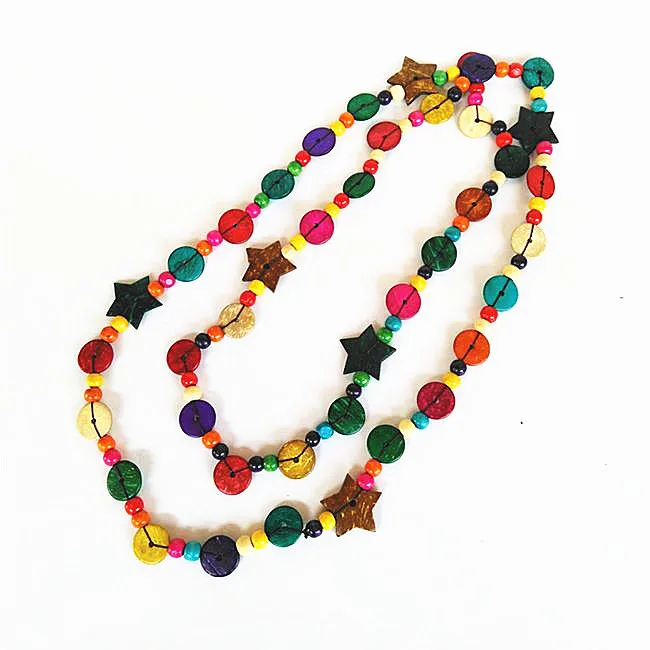 Mix Wholesale 5PCS Colorful Coconut Shell Beaded Superlong Necklaces for Lady