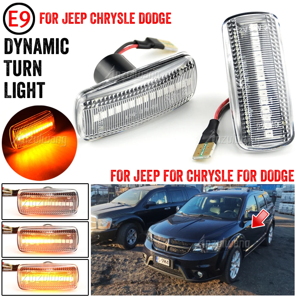 04806224AB For Jeep Compass typ MK49 Dynamic LED Side Marker Turn Signal Lights For Dodge Journey Avenger Lancia