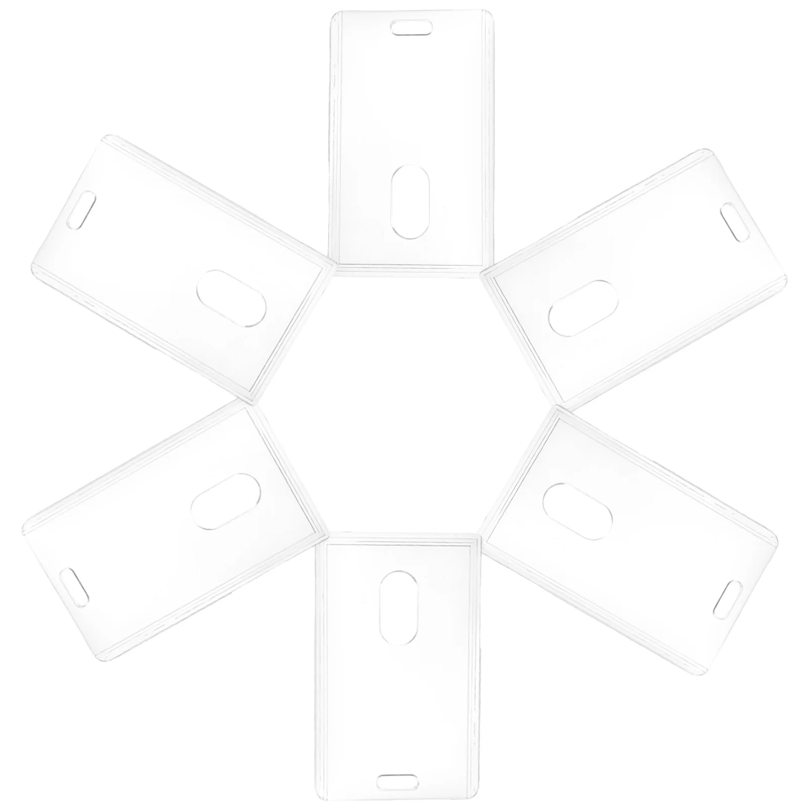 

6Pcs Clear Badge Holders Double Sided Card Sleeves Vertical Id Badge Sleeve Lightweight Protective Card Cover