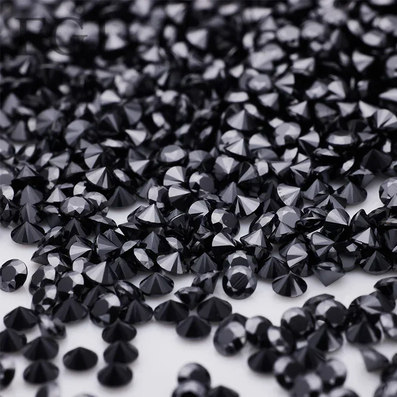 

Top High Quality Loose Moissanites 0.7~20mm Black Color Round Shape Excellent Cut Lab Grown Moissanite Diamonds Stone Beads