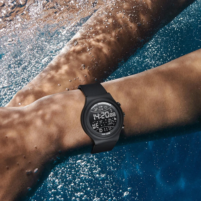 Mark Fairwhale 4440 Men's Digital Watch Outdoor Sports Luminous Rubber Strap Waterproof Alarm Clock