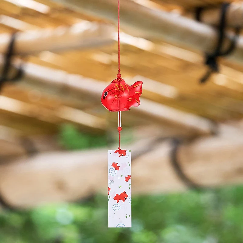 Chimes Glass S Style Goldfish Garden Hanging Outdoor Decor Pendant Furin Decorative Fish Ornament