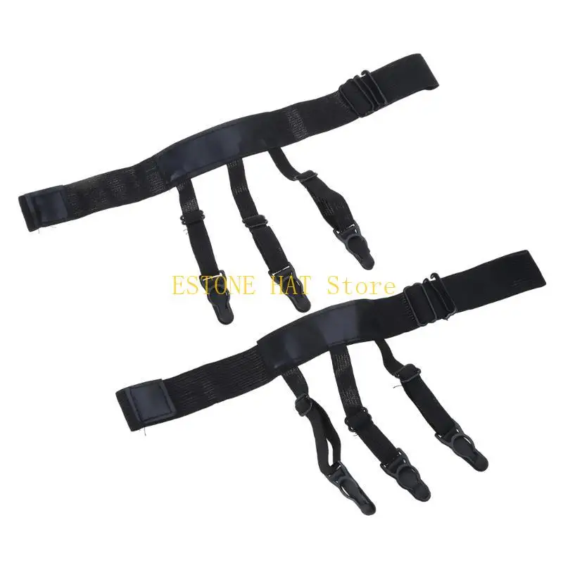 49MF 1 زوج من الرجال قميص حزام مع مقاطع غير قابلة للانزلاق قمصان قفل قابلة للتعديل