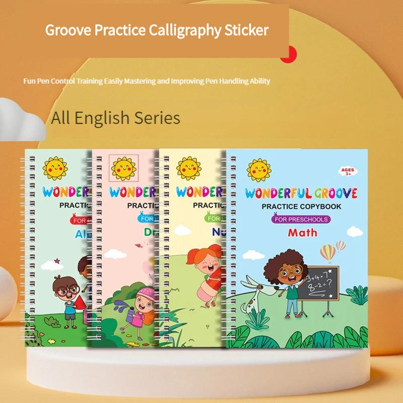 Copybooks Pen Magic Copy Book Free Wiping Writing Sticker Practice for Calligraphy Kids Learning Books Grooves Template Design