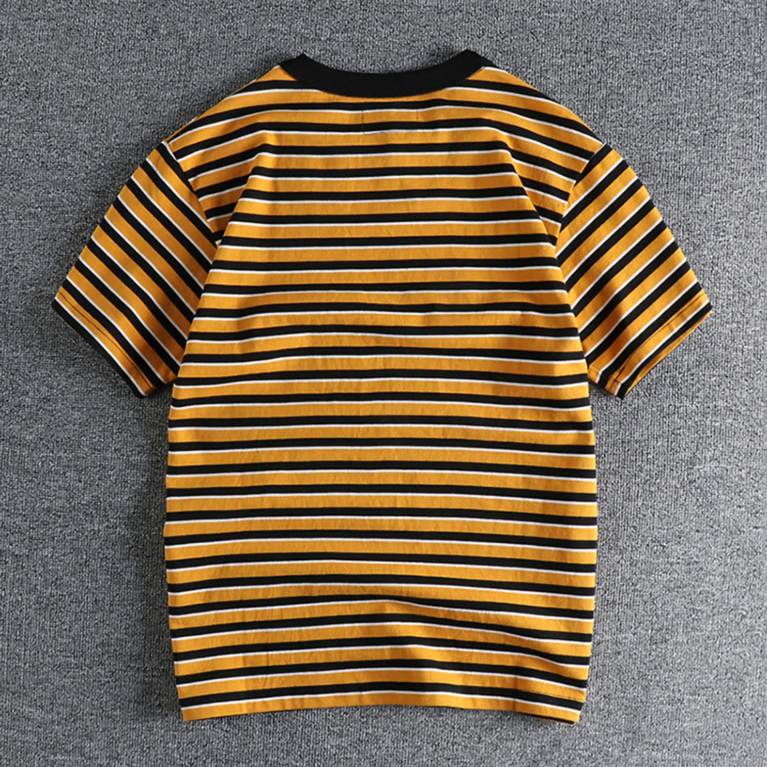 Summer Fashion Classical Striped T-shirt for Men Good Quality Cotton Fabric Soft Comfortable Navy Style Pullover Tees Male