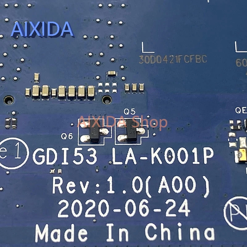 AIXIDA CN-0GWD64 0DRFWY GDI53 LA-K001P Mainboard para Dell Inspiron 15 3505 Laptop Placa-mãe R5-3500U R7-3700U CPU teste completo