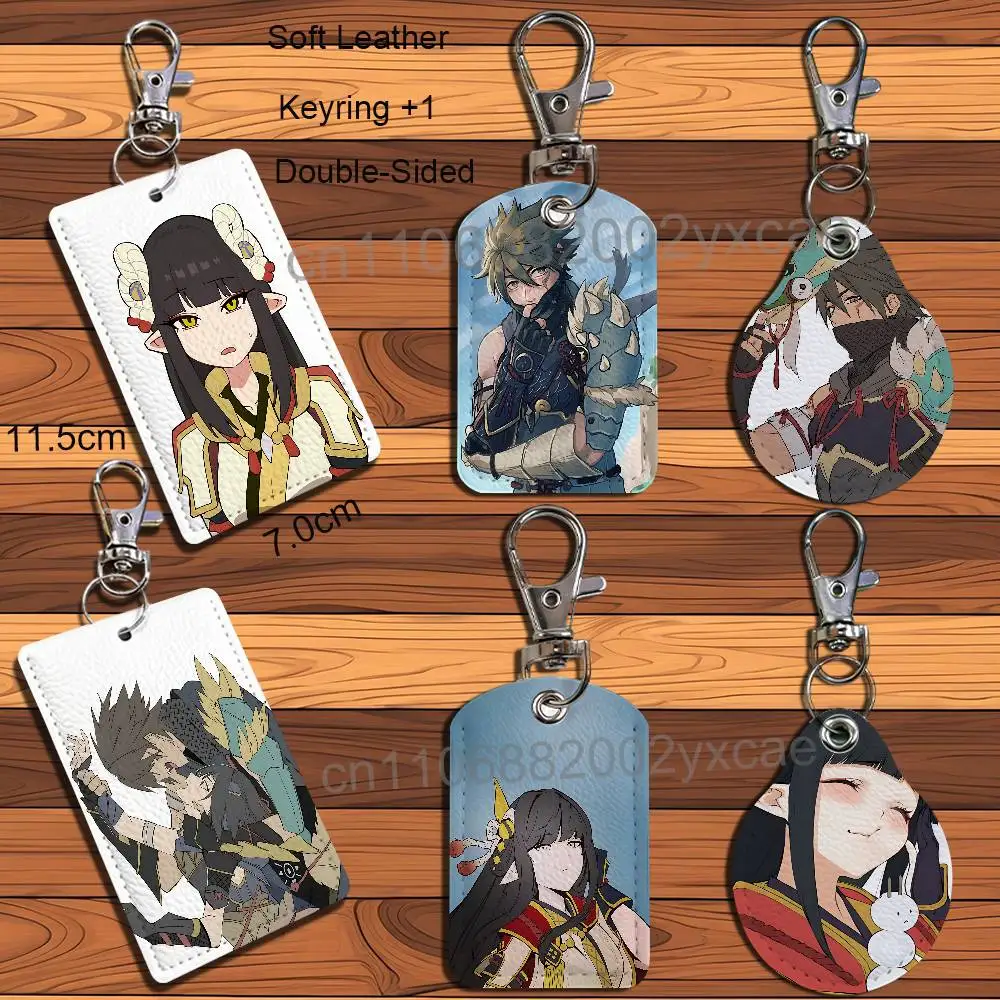 Hinoa game Minoto Hunter Rise Card Holder With Keychain Executive Protection For Bank Credit Subway Bus Case