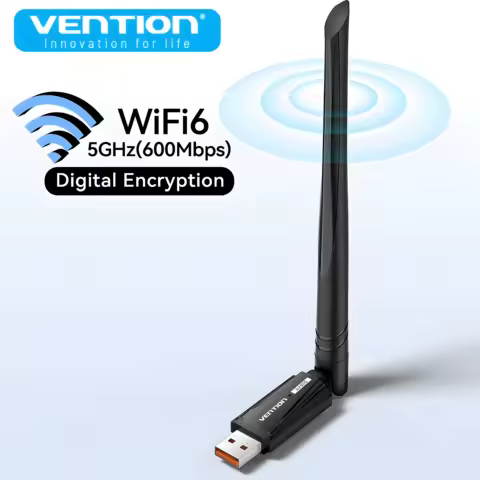 Vention New USB WiFi 6 Adapter 5G/2.4G 600Mbps Wireless WiFi Receiver Antenna Network Card Dongle LAN for Laptop PC Win 10/11