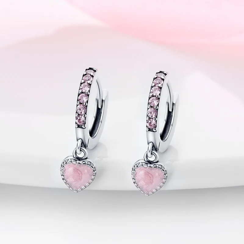 MISEFF New 925 Sterling Silver Heart Hoop Earrings Inlaid Zircon CZ Infinity Love Golden Earrings Wedding Gift Luxury Jewelry