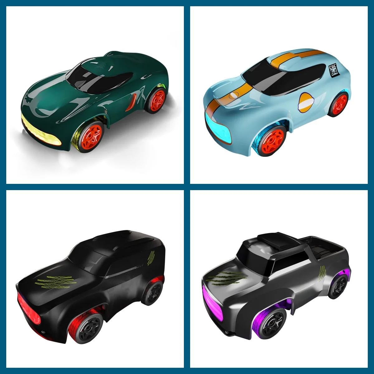

RC MINI Drift Car 1/64 Q197 2.4Ghz Remote Control High Speed Four Wheel Drive Car Model RTR Battery Colorful Lights Desktop Toy