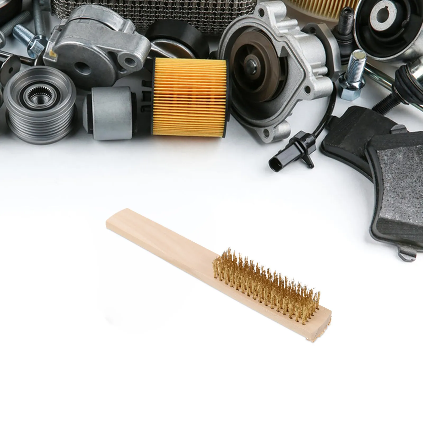 2Pcs Copper Wire Brush for Car Detailing Auto Cleaning Tools Grill Scrubber Pipe Rust Removal Workshop Household Maintenance view 5