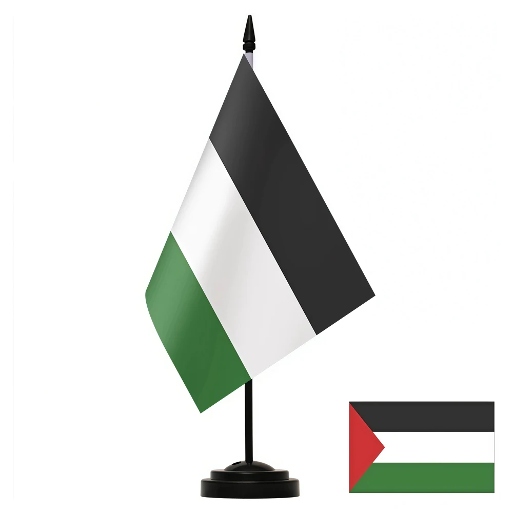 CYPOMELO office desk flag Palestine flag 14x21cm Palestine desktop small decoration flag including flagpole