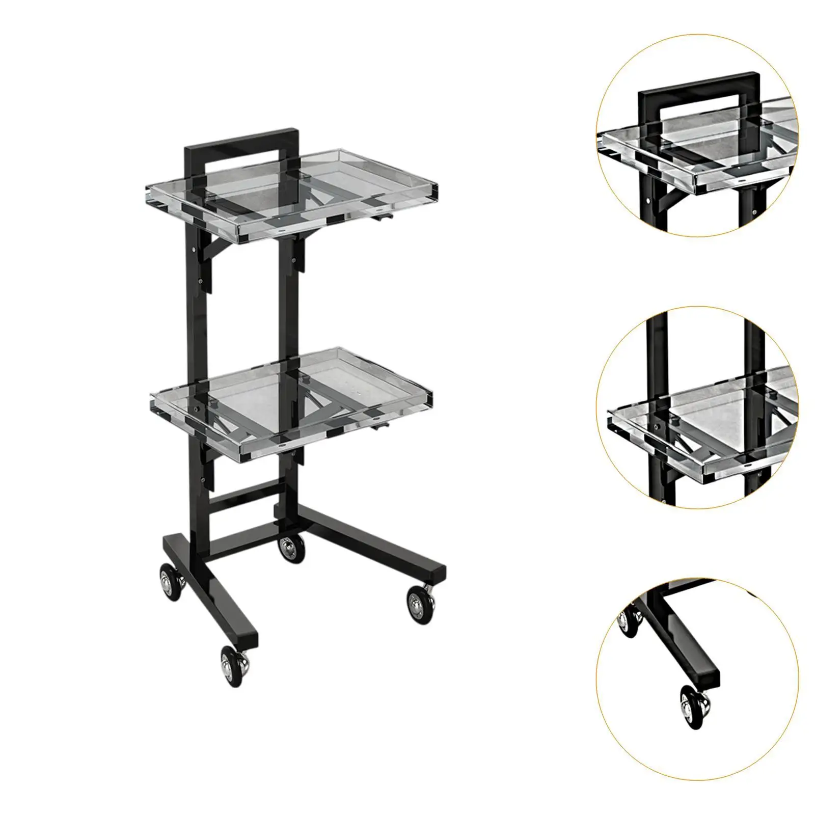 Salon Rolling Cart Tray,Hairstylist Cart,Practical,Barber Service Cart,Salon Trolley Cart,Salon Tray Cart on Wheels for Shops