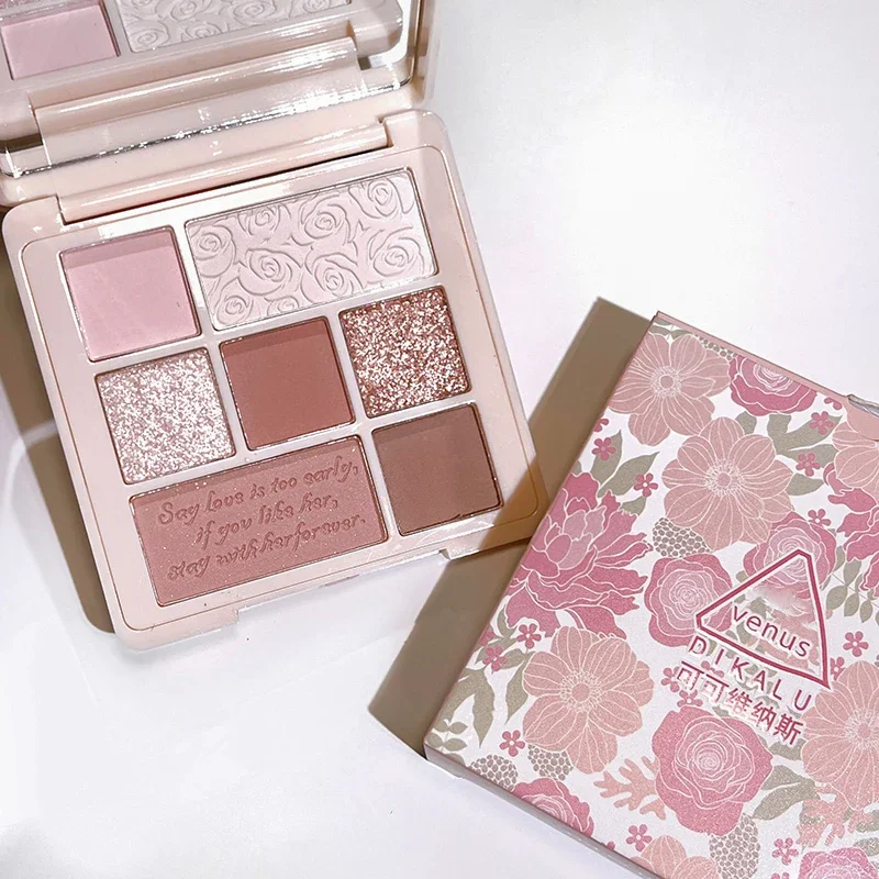 Paris Garden Eye Shadow Palette สร้างแฟชั่น Cool Girl Glitter Pearly Eyeshadow Palette สีฟ้าสีชมพู Charming Eye Makeup Palette