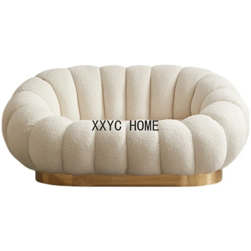 

Modern Light Luxury Hotel Club Pumpkin Creative Lambswool Leisure Combination Sofa