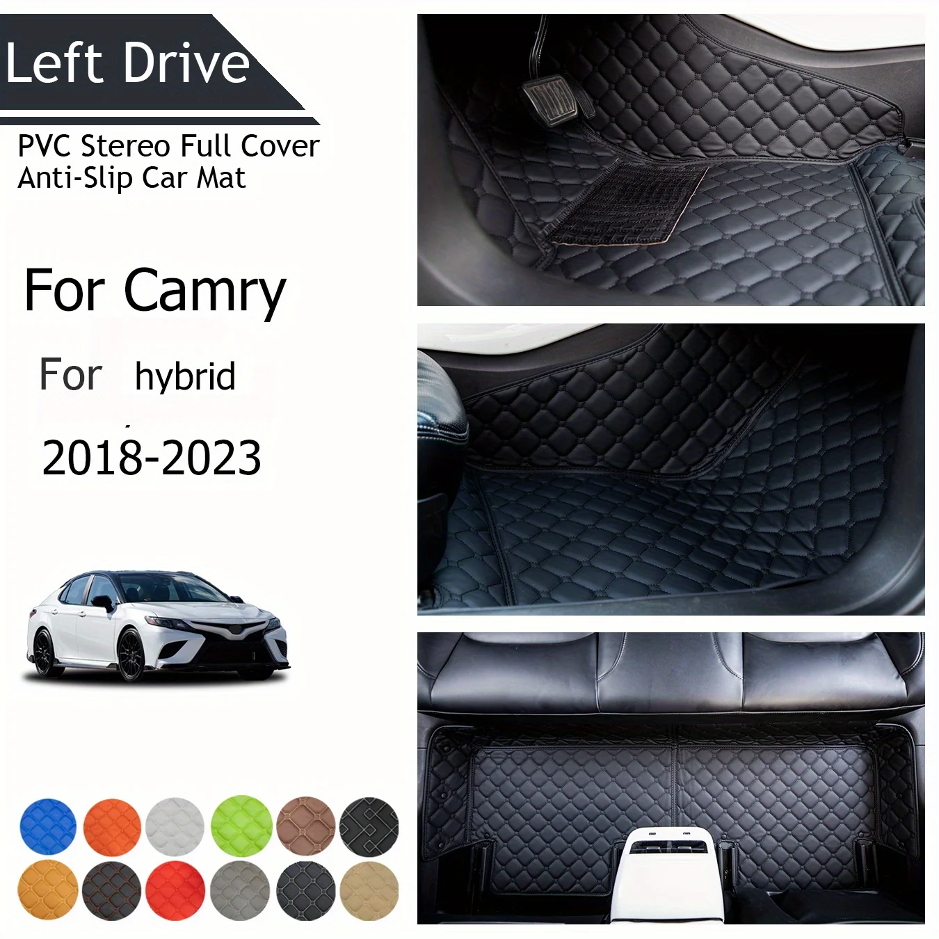 

【LHD】For Toyota For Camry Hybrid 2018-2023 Three Layer PVC Stereo Full Cover Anti-Slip Car Mat Car Floor Mats Car Accessories