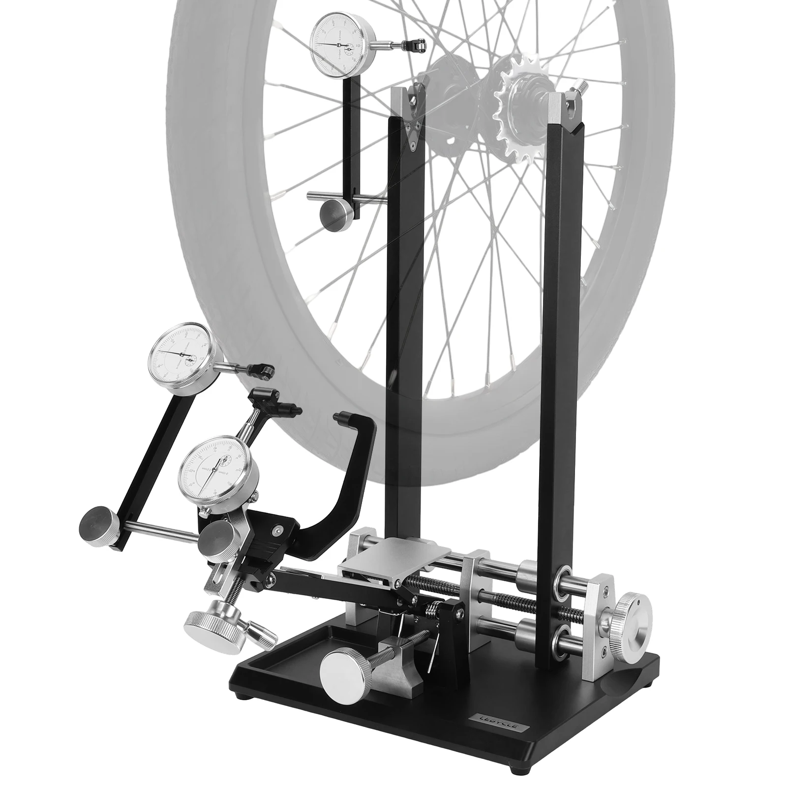 Bicycle Wheel Truing Stand with Dial Indicator Mountain Bike Alignment Frame for Wheel Alignment Disc Rotor Check