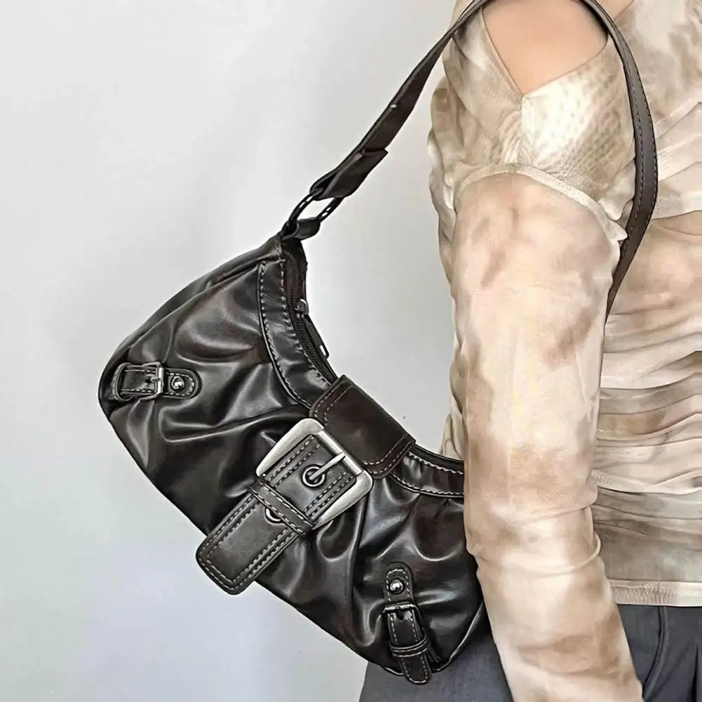Y2K Retro Pleated Hobo Shoulder Bag for Women Hot Selling Maillard Style Underarm Bag Clutch Handbags for Travel Work Shopping
