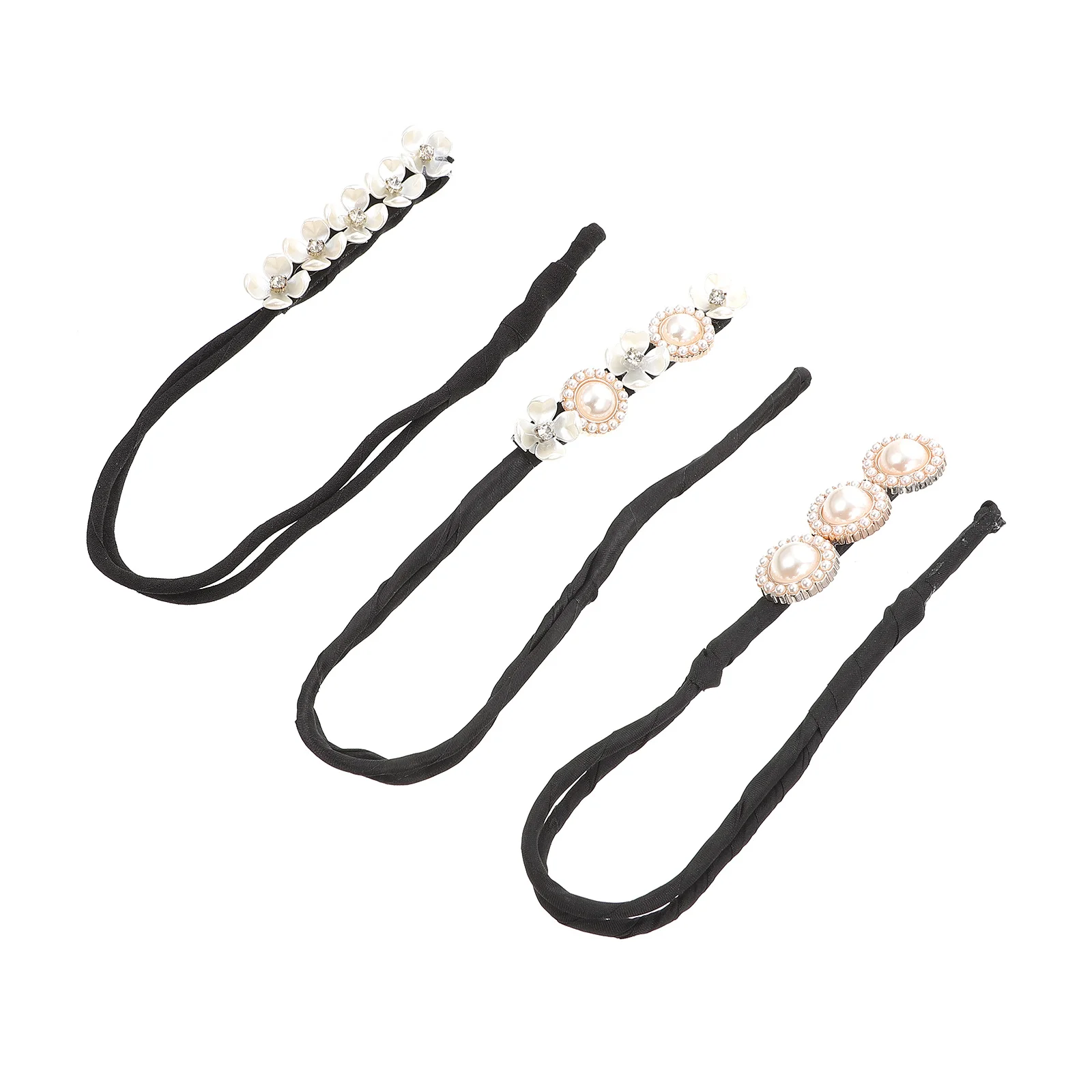 

3Pcs Elegant Pearls Hair Bun Maker DIY Hairstyle Tool Women Hair Accessories for Sports Beach Party Club
