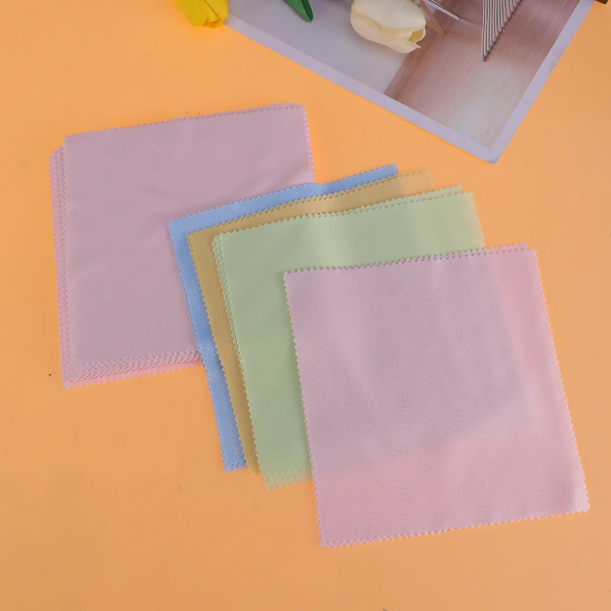 

100 Pcs Microfiber Cloths 15x18cm Reusable Soft For Screen Lens Glasses Watches Jewelry Delicate Surfaces Pocket Size